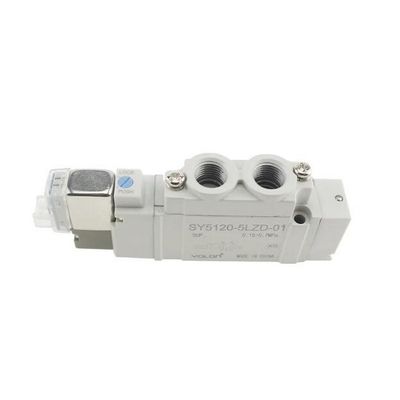 الصمام الكهربائي SMC SY5320-5LZD-C6 DC12V حجم منفذ تثبيت لمسة واحدة ø6 3 مركز موقف مغلق