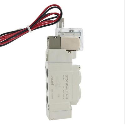 الصمام الكهربائي SMC SY5320-5LZD-C6 DC12V حجم منفذ تثبيت لمسة واحدة ø6 3 مركز موقف مغلق