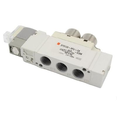 الصمام الكهربائي SMC SY5320-5LZD-C6 DC24V حجم منفذ تثبيت لمسة واحدة ø6 3 مركز موقف مغلق