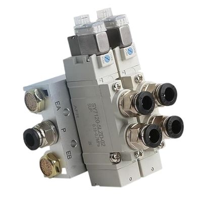 SY5220-6LZD-C4 الصمام الكهربائي SMC 2 موقف مزدوج DC12V حجم منفذ تثبيت لمسة واحدة Ø4