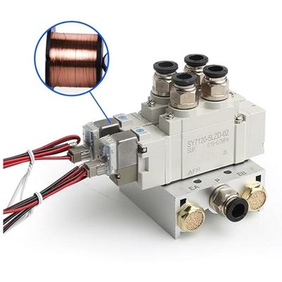 SY5220-5LZD-C4 الصمام الكهربائي SMC 2 موقع مزدوج DC24V حجم منفذ تثبيت لمسة واحدة Ø4