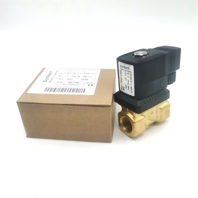 بوركرت الصمام الكهربائي النحاس الجسم 00308120 G1 2/2 عادة مفتوح 25 فتحة تدفق FKM (الفلور) الختم 8W 1-25bar