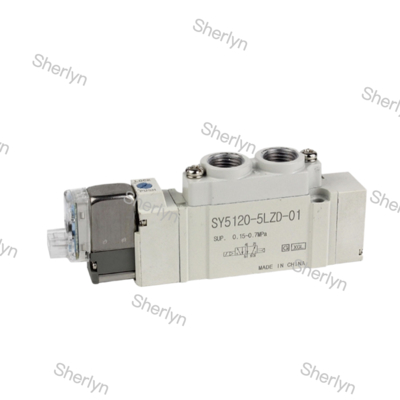 صمام لولبي SY3120-5LZD-C6 SMC، صمام لولبي 2-وضعية، ملف لولبي واحد، 24 فولت تيار مستمر