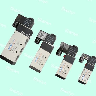 AIRTAC موقف اثنين صمام الكهربائي الخمسة 4V210/110/310/410-10/08/06-DC24V-AC220V