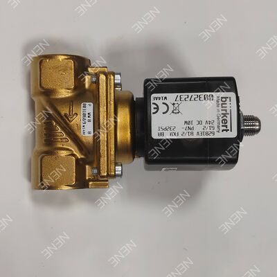 صمام لولبي بفتحة تدفق كبيرة 20.0 BURKERT نوع 6281 00221880 G1 2/2 مغلق عادةً جسم نحاسي ختم FKM DC24V 8W 0.2-16 بار 0 إلى +120 درجة مئوية