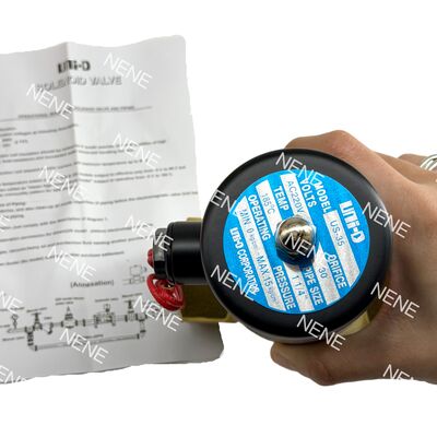 US-40 المكبس النحاسي مغلق بشكل طبيعي الصمام الكهربائي UNID 1 1/2 " ORIFICE 30 ملم -5 °C ~ 185 °C