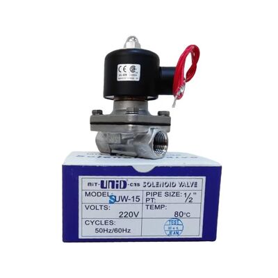 UNID الصمام الكهربائي SUW-15 الفولاذ المقاوم للصدأ 316 الصمام الكهربائي البخار الصمام البخار الصمام المياه