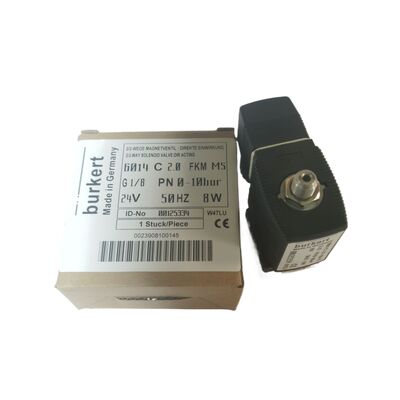 صمام الملف اللولبي الصناعي Burkert 00125301، منفذ G1/4 بوصة، فتحة تدفق 3.0، غلاف نحاسي محكم الإغلاق بـ FKM، طاقة 24 فولت تيار مستمر 8 واط، تطبيق ضغط منخفض 0~6 بار
