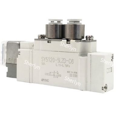 Φ4 إدخال التثبيت، 12 فولت المكافئ مع ضوء الطيار، SMC SY3120-6LZD-C4 صمام سولينويد، مناسبة لآلات التعبئة والتغليف عالية الدورة وأنظمة العقد الروبوتية.