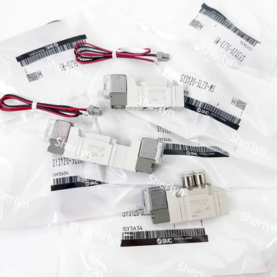 الصمام الكهربائي المجهر المدمج M5 Port DC12V Pilot Solenoid Valve SMC SY3120-6LZD-M5 طاقة منخفضة لتوزيع SMT