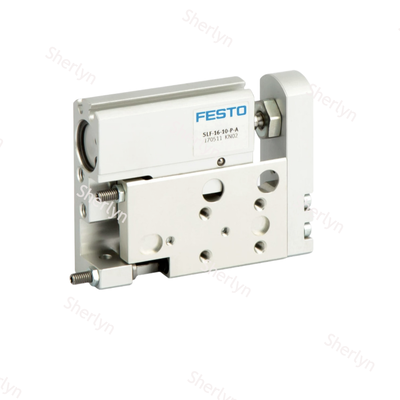 وحدة الحركة المضغوطة المضغوطة الصغيرة ذات الطرق الثنائية الطويلة FESTO 170510 SLF-10-50-P-A ، 10 × 50mm المنزلق الموجه من الألومنيوم المقاوم للارتداء يدعم 360 درجة تركيب واستجابة إشارة مستشعر الموقف