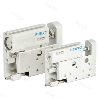 FESTO 170503 SLF-6-10-P-A مزدوج التأثير أسطوانة الهواء المنزلقة الخطية ، 6 × 10mm Spec جسم الألومنيوم المقاوم للتآكل وسادة نهاية مرنة لمعدات الأتمتة