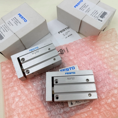 محرك هوائي خطي مزدوج التمثيل مع وسادة مرنة FESTO SLS Series أسطوانة منزلق صغيرة SLS-6-30-P-A #170490 تجويف 6 مم 30 مم دليل قفص كروي عالي الدقة