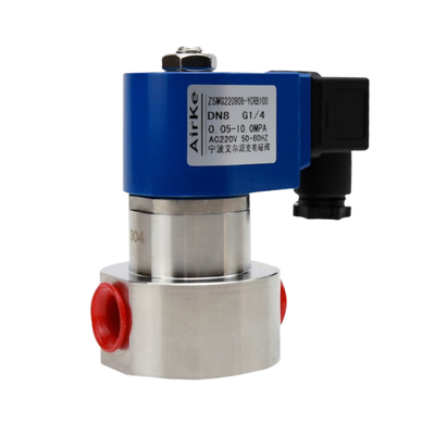 H4S005B02-DC-24 نظرة خاطفة مادة الختم 1/4 ''حجم المنفذ 24VDC 2 طريقة NC فتحة حجم 0.5 مللي متر صمام الملف اللولبي عالي الضغط SS316