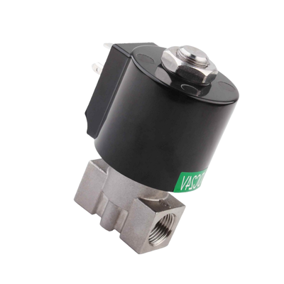 8.7AAS025B الفولاذ المقاوم للصدأ 304 صمام الهواء 3/8 1/4 3/8 حجم منفذ PTFE مواد الختم فتحة حجم 2.5mm 24VAC الجهد