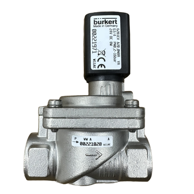 وحدة صمام الملف اللولبي Burkert 6281 G1 G1 1/4 ذكر 2/2 NC بفتحة 25.0 ملم تحكم يدوي مدمج هيكل من الفولاذ المقاوم للصدأ إحكام FKM DC24V/AC220V 00323979 00323980 00323982 00323984