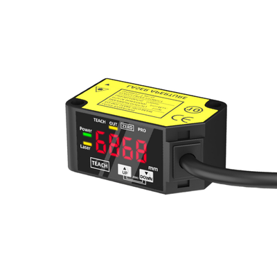 كاشف إزاحة ليزر أحمر مرئي HG-C1200، ثبات درجة الحرارة 0.05% من القيمة الكاملة لكل درجة مئوية، وضع قابل للتحديد للتشغيل النهاري أو النهاري للاختبار الصناعي للموضع