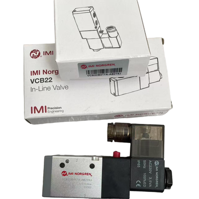 صمام الملف اللولبي ذو الارتداد الزنبركي NORGREN VCB22B417A-AB219J G1/4 AC220V 3/2 NC صمام اتجاهي هوائي لآلة القولبة بالنفخ