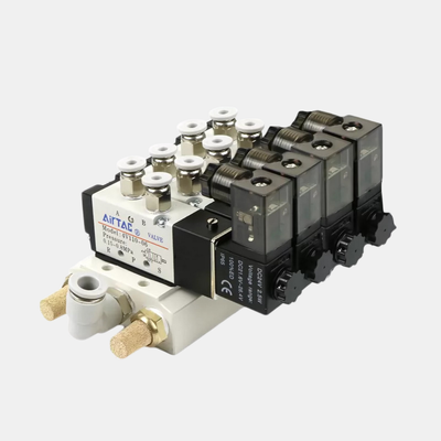 Airtac 4V210-08 Solenoid Valve Manifold Set 2 Position / 3 Position / 4 Position / 5 Position / 6 Position Combined Pneumatic Control Valve Assembly For Automated Air Circuit Control