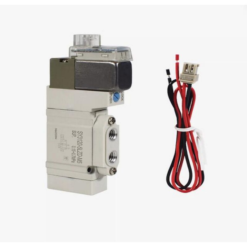 الصمام الكهربائي SMC SY5220-5LZD-C8 2 موقف مزدوج لمسة واحدة حجم منفذ الصمام ø8 DC24V