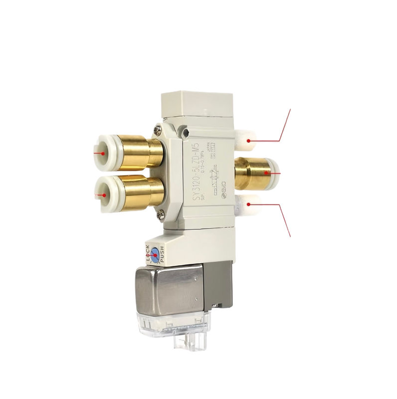 SMC SY3420-5LZD-C4 الصمام الكهربائي المضغوط DC24V 3 موقف مركز العادم حجم منفذ Ø4