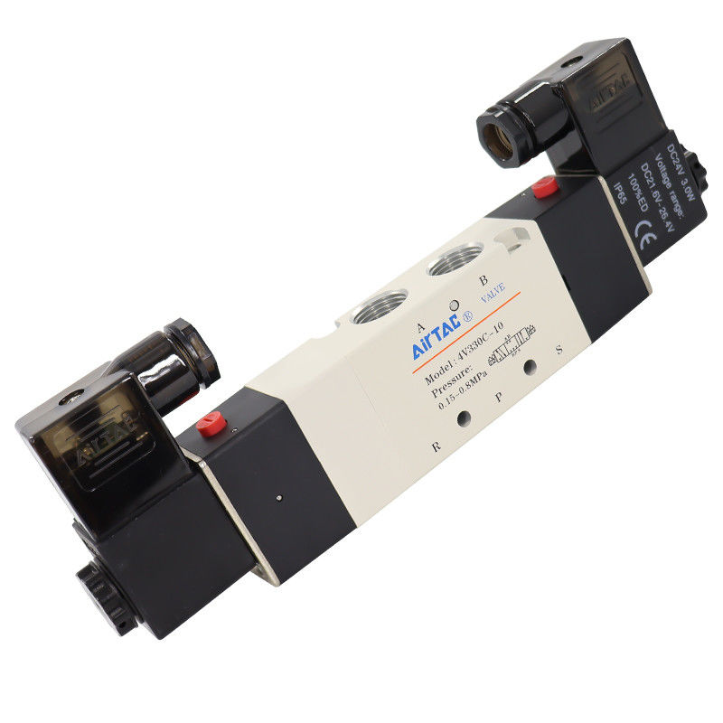 Airtac 4V330C-08 DC24V 4V330C-10 AC220V صمام الهواء الكهربائي ((5/2,5/3 طريق) - 4V330C08B
