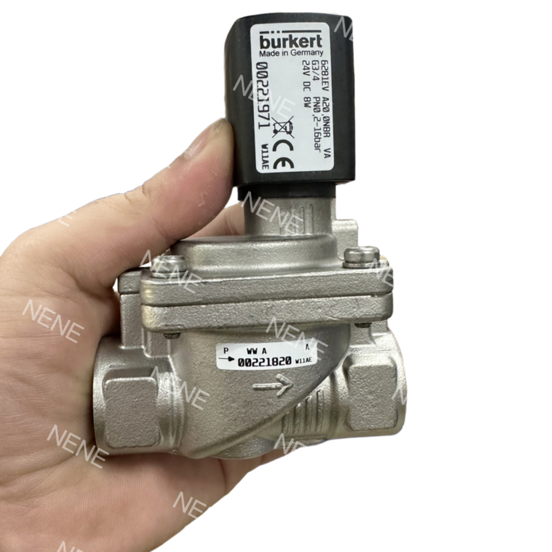 ختم FKM صمام الملف اللولبي Burkert 6281 00228399/00228400/00228401 G1 1/2 فتحة تدفق 40.0 مم AC24V DV24V AC220V