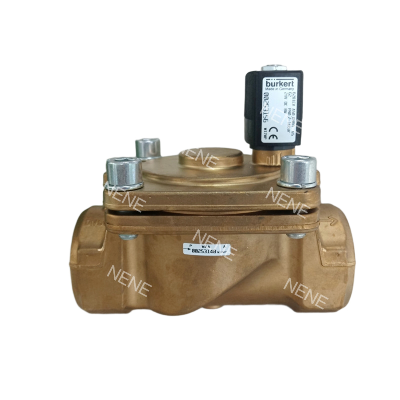 صمام الملف اللولبي Burkert 00221851 6281 G3/4 2/2 مغلق عادةً فتحة تدفق 20.0 NBR محكم الإغلاق جسم صمام نحاسي AC24V 8W