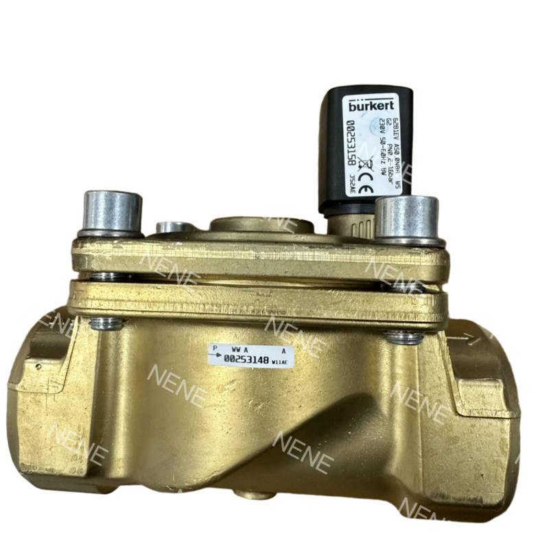 صمام الملف اللولبي Burkert 00221857 6281 النوع G1 2/2 مغلق عادةً فتحة تدفق 25.0 NBR جسم صمام نحاسي مختوم AC24V 8W