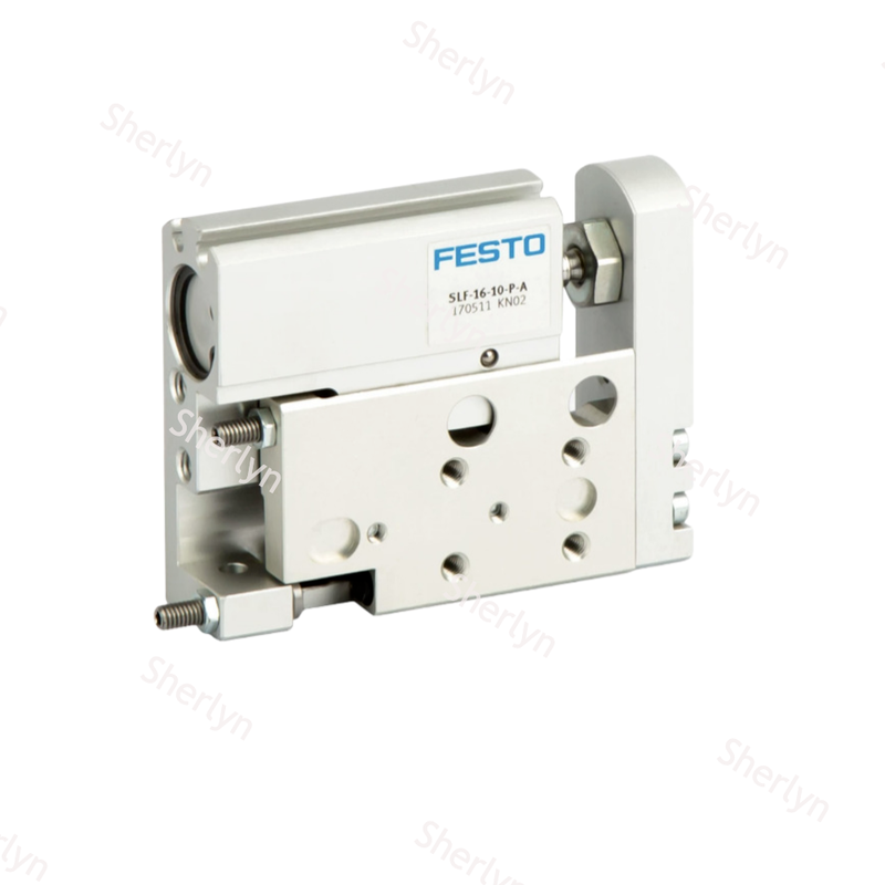 محرك تنزلق مستقر متبادل طويل السكتة FESTO SLF-10-40-P-A 170509 10 × 40mm المكونات الهوائية من الألومنيوم المسطح لمعدات نقل لوحات PCB