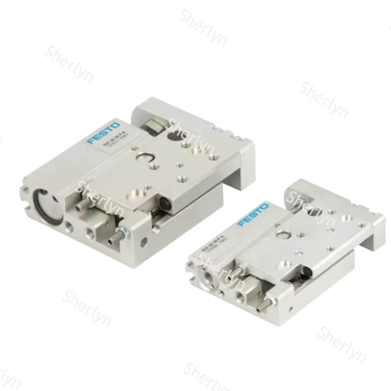 وحدة الحركة المضغوطة المضغوطة الصغيرة ذات الطرق الثنائية الطويلة FESTO 170510 SLF-10-50-P-A ، 10 × 50mm المنزلق الموجه من الألومنيوم المقاوم للارتداء يدعم 360 درجة تركيب واستجابة إشارة مستشعر الموقف