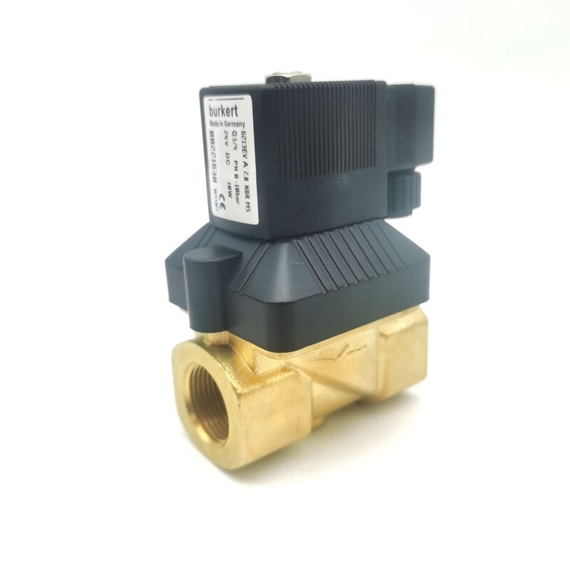 DC24V 8W Burkert الأصلي 00221630 6213 NC صمام الحاجز ، G3/4 خيط داخلي 20 فتحة تدفق NBR غسيل ، غطاء نحاسي لـ -10 °C ~ 80 °C نظام أنابيب 0-10bar