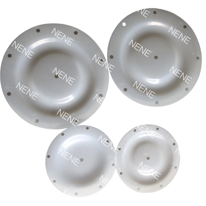 QBY80 QBY100 الحجاب الحاجز 450MM قطر خارجي 8 ثقوب غشاء تدفق كبير أبيض لمضخة السائل التآكل