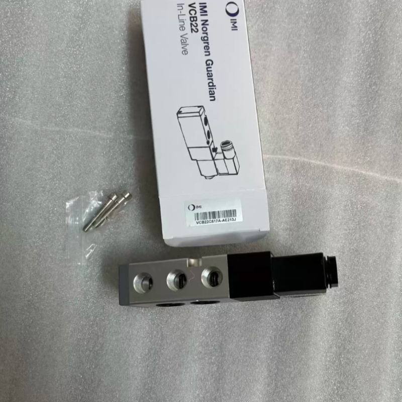 صمام اتجاهي يعمل بالطيار VCB22A517D-CA213F Norgren 24VDC G1/8، قطعة غيار للأتمتة الدقيقة