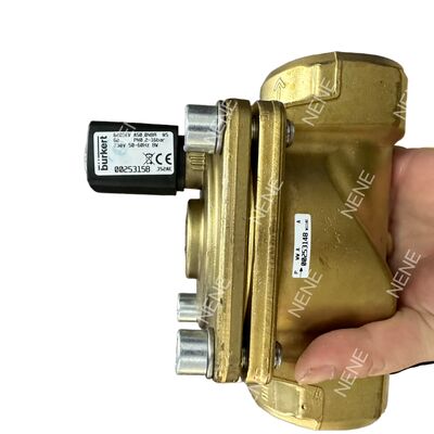 صمام الكهرباء المتحرك المباشر 2/2 NC BURKERT 6281 00221959 G1 Port Brass Body Hand Actuation 20.0 فتحة NBR Seal AC220V 8W 0.2-16bar -10~+80°C