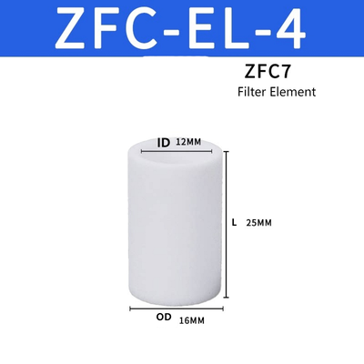 خرطوشة فلتر تفريغ SMC ZFC-EL-4 متوافقة مع RoHS من الراتنج المسامي مصممة للتشغيل المستمر لمجموعة فلتر الضغط السلبي الهوائي من سلسلة ZFC7